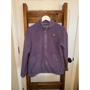LL Bean Fleece Jacket Women's M Reg Purple Full Zip Recycled Polyester